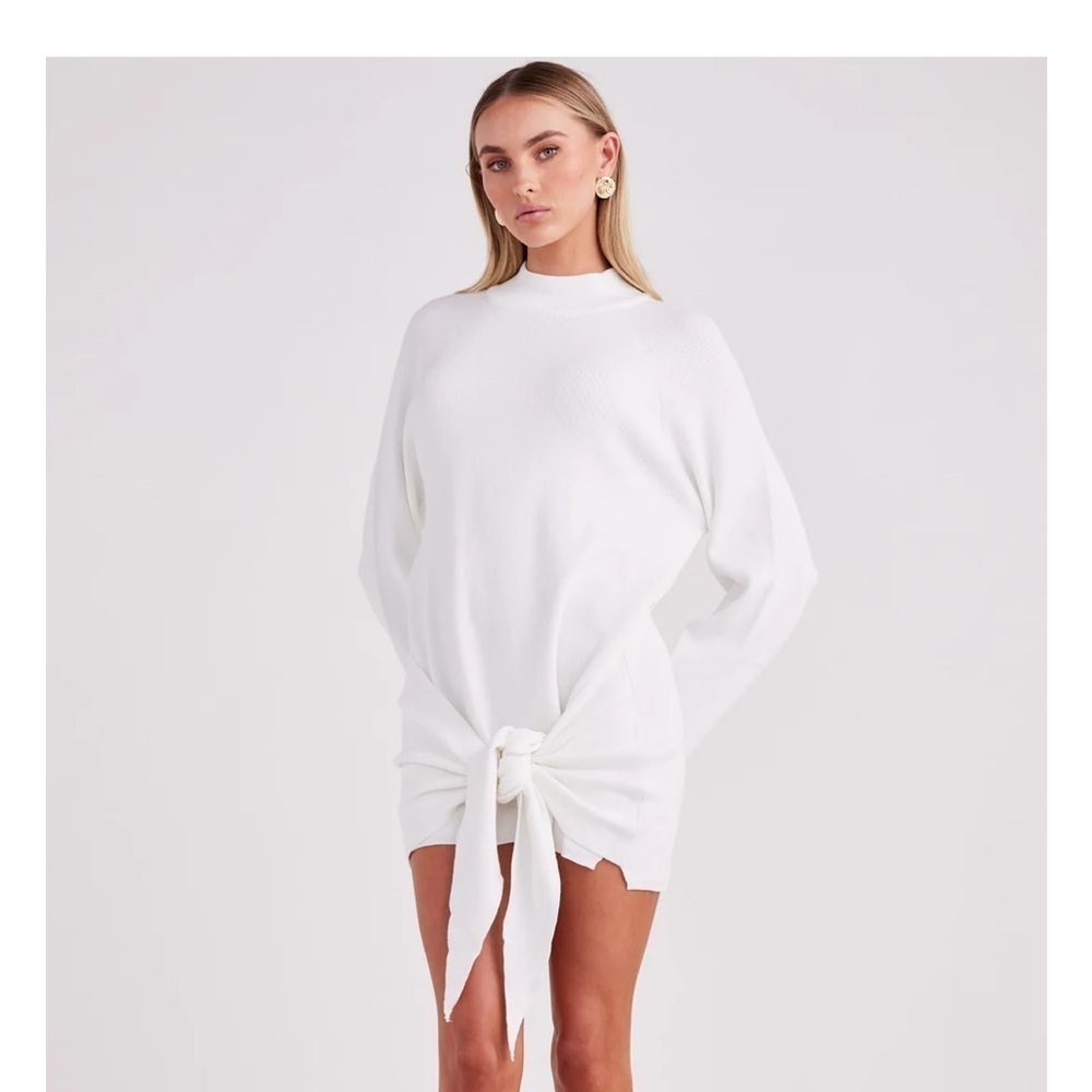 SNDYS Sundays Bentley Wrap Mini Dress in White